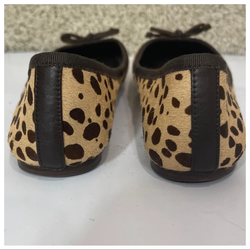 Tory Burch Leopard Bow Laila Calf Hair Ballet Flat